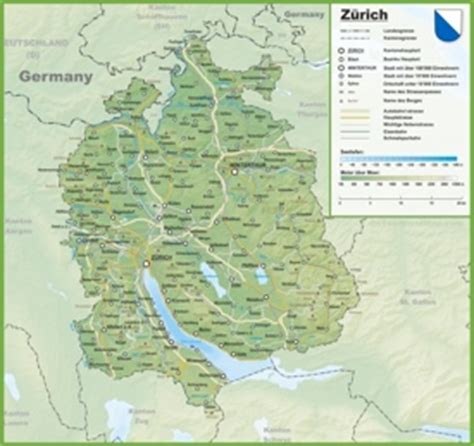 Canton of Zürich Maps | Switzerland | Detailed Maps of Canton of Zürich