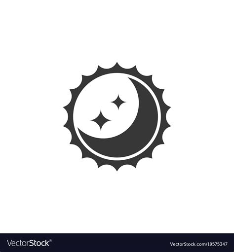 Sun and moon for day and night sign silhouette ic Vector Image