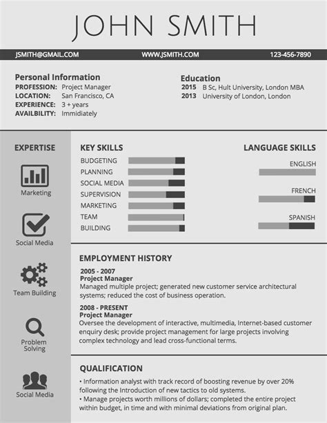 Infographic Resume Templates - prntbl.concejomunicipaldechinu.gov.co