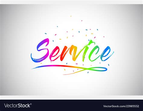 Service creative word text with handwritten Vector Image