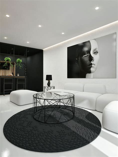 Modern Black And White Living Room Decor - minimalist homes