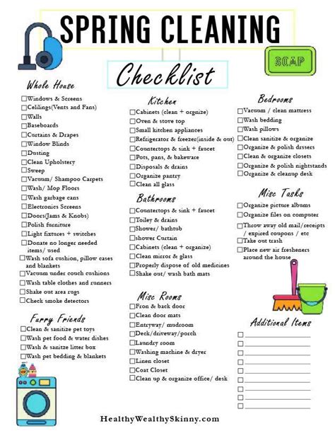 Spring Cleaning Checklist PDF | Spring cleaning checklist, Cleaning checklist, Spring cleaning