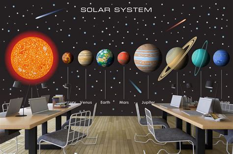 3D Planetary Solar System 174 Wall Murals | AJ Wallpaper