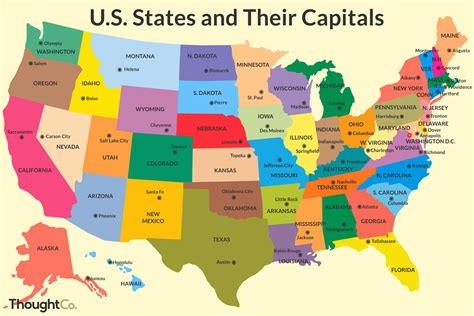 Map Of USA States And Capitals | Printable Map Of USA