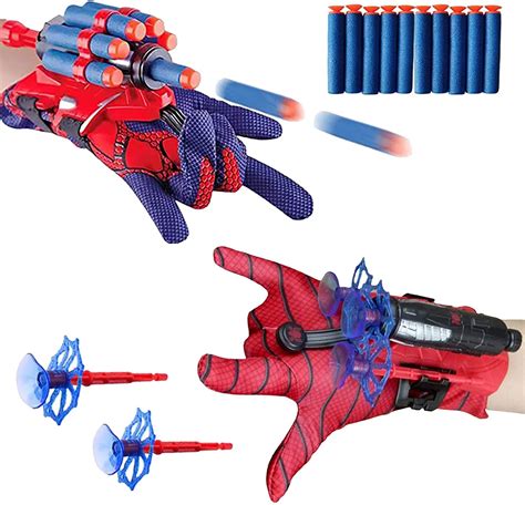 2 Sets Spider Web Shooters for Kids,Spider Hero Cosplay Costume Props Launcher Wrist Toy Gift ...