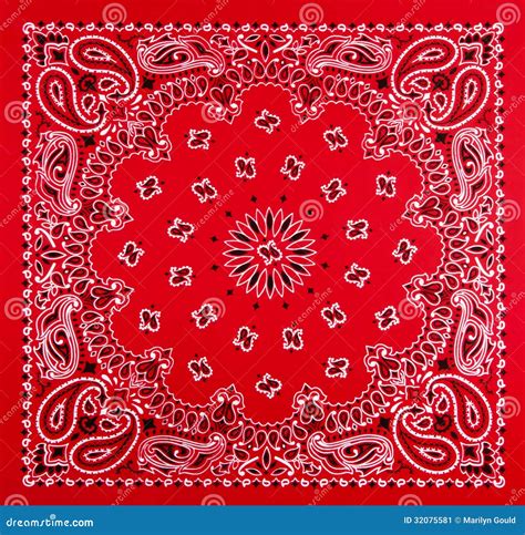 Red Bandana Print Stock Image - Image: 32075581