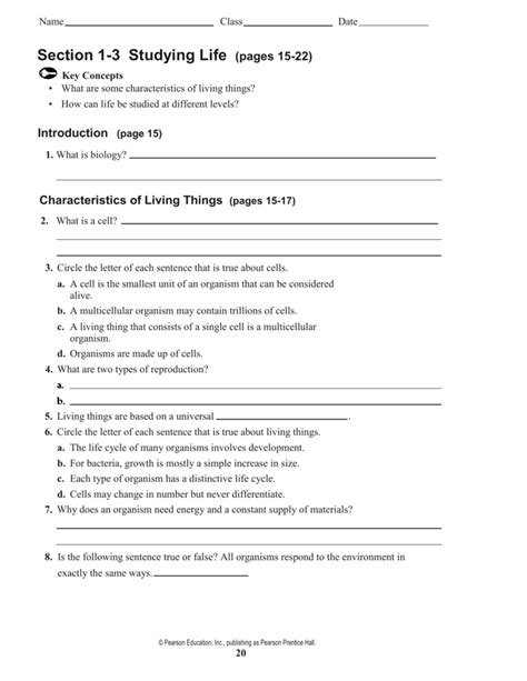 Characteristics Of Life Worksheet – Owhentheyanks.com