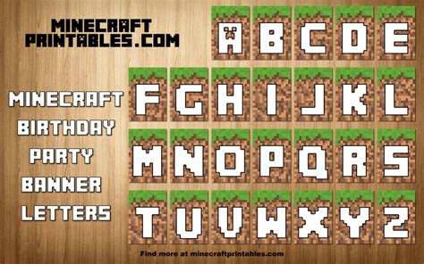 Birthday Banner - Printable Minecraft Happy Birthday Banner