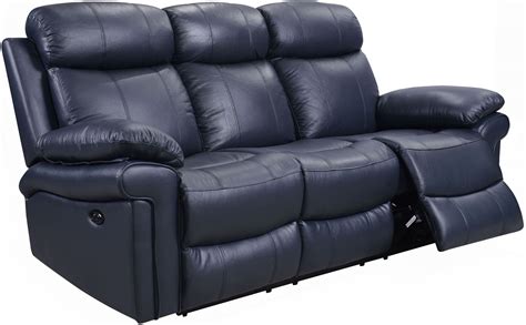 Shae Joplin Blue Leather Power Reclining Sofa from Luxe Leather | Coleman Furniture