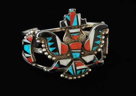 Native American Bracelets - Native American Turquoise, Coral and Silver