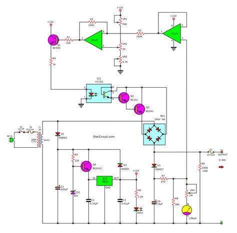 0 30v Variable Power Supply Circuit Diagram