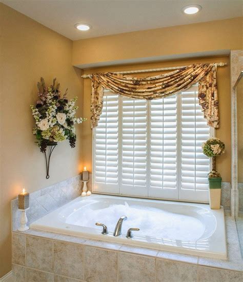 Curtain Ideas: Bathroom window curtains with attached valance