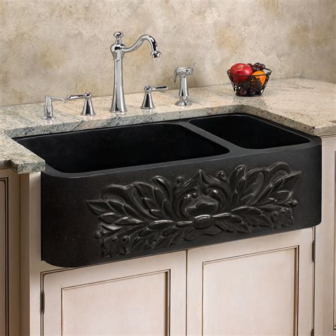 Black granite farm sink - Hawk Haven