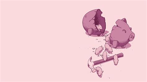 Pink piggy bank illustration, pigs, minimalism HD wallpaper | Wallpaper Flare