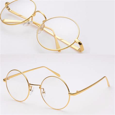 GOLD Metal Vintage Round Eyeglasses Frame Clear Lens Full-Rim Glasses at Banggood sold out