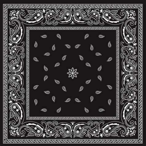 Black with white bandana patterns design vector 02 - GooLoc