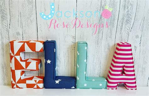 Fabric Letters, Handmade Fabric Letters, Wall Art, Nursery, Children's Bedroom, Boys, Girls ...