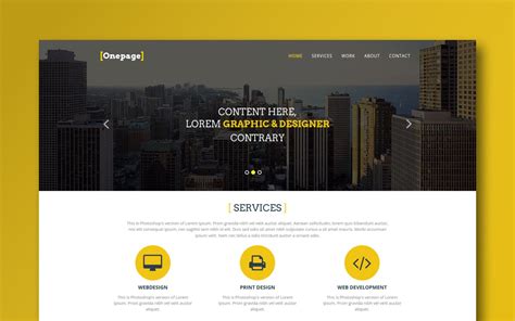 Simple One Page Website Template