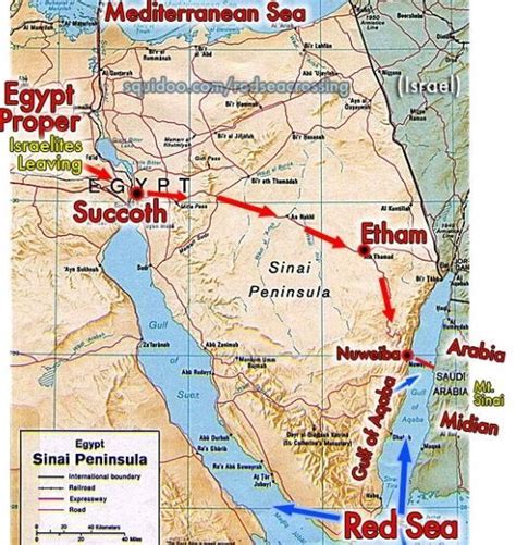 Map showing the route of the Exodus. So where did they go once they crossed the red sea? | Bible ...