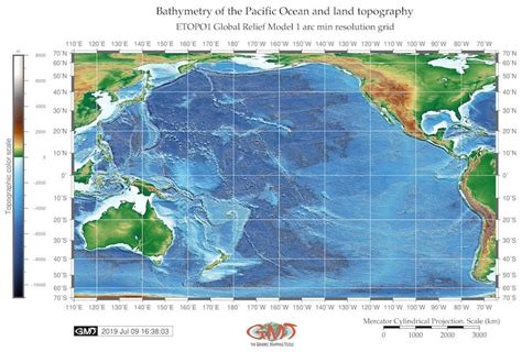 General bathymetric map of the seafloor of the Pacific Ocean, ETOPO1 | Download Scientific Diagram