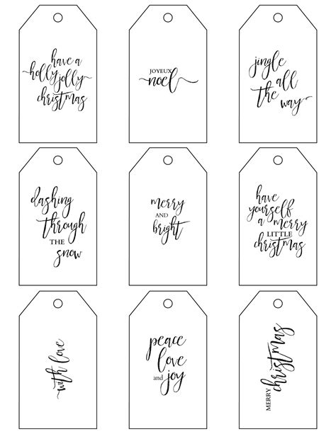 Simple christmas gift tags free printable – Artofit