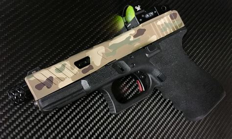 GLOCK 19 CUSTOM SLIDE MILLING, RMR CUT + MULTICAM CERAKOTE | Foley Defense