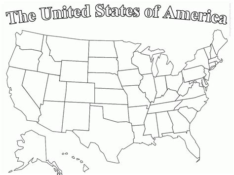 Coloring Page United States Map - Coloring Home