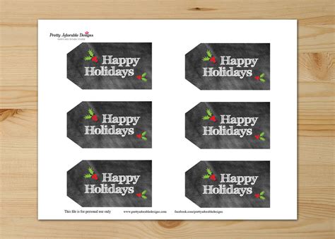 Happy Holidays Gift Tags Printable | Pretty Adorable Designs