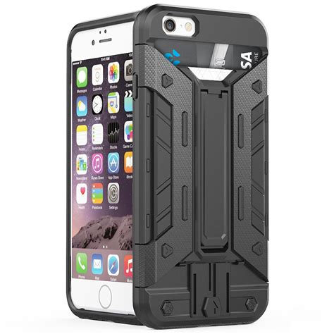 Slim Armour Case & Card Holder - Apple iPhone 6s (Black)