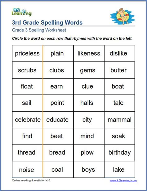 Grade 2 Spelling Words