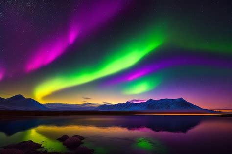 Premium AI Image | Aurora borealis in the night sky