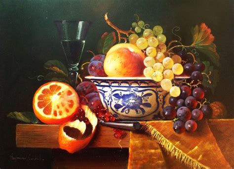 Still Life Bowl of Fruit and Wine – Baron Fine Art