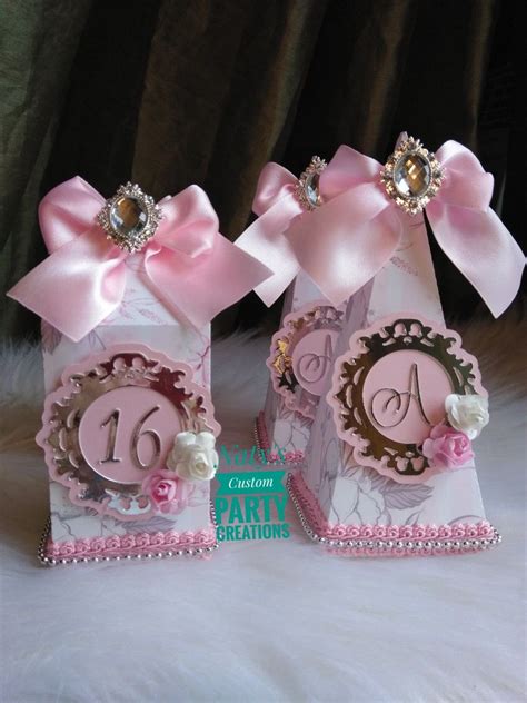 Sweet 16 party favors, favor boxes, birthday favors, party favor. | Decoração aniversário ...