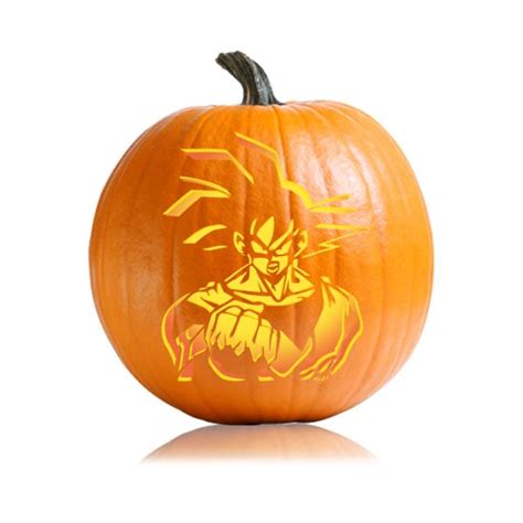 Super Saiyan Goku Halloween Pumpkin Stencil