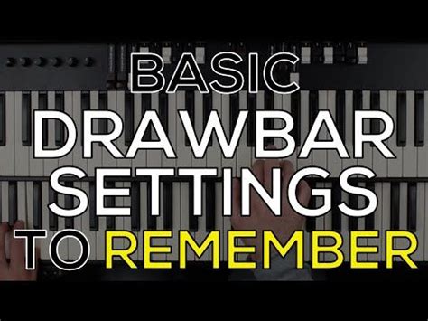 Hammond Organ Drawbar Settings to Remember! | EXTENDED VERSION | BEGINNER - ADVANCED - YouTube ...