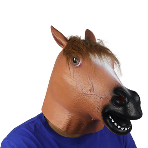 Funny Brown Horse Head Mask Halloween Party Head Mask Latex Animal Cos – SHOPINSTOCKS