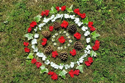 Creating a nature mandala - Mandala Meadow