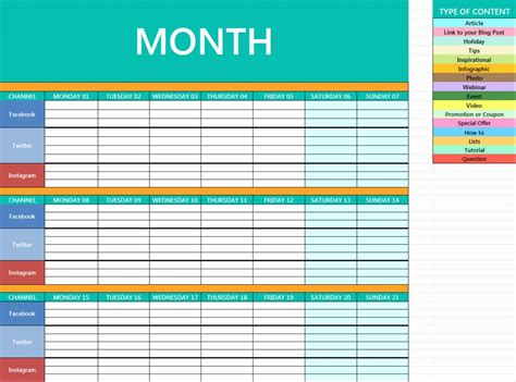 Marketing Calendar Excel Template