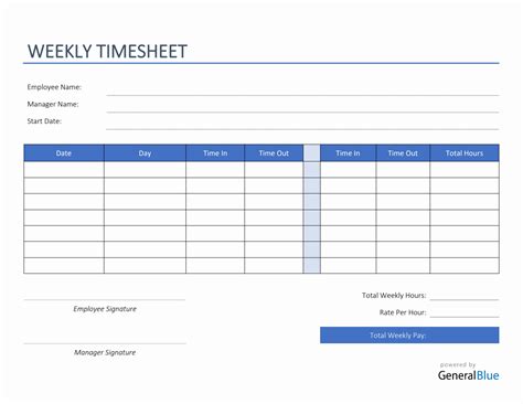 Weekly Time Card Template Free – Mightyprintingdeals.com