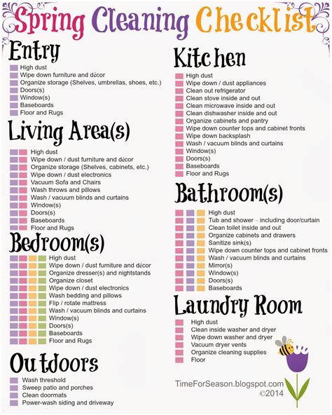 Spring Cleaning Checklist Printable