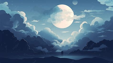 Moon Light Blue Moon Background, Moon, Illustration Style, Sky Background Image And Wallpaper ...