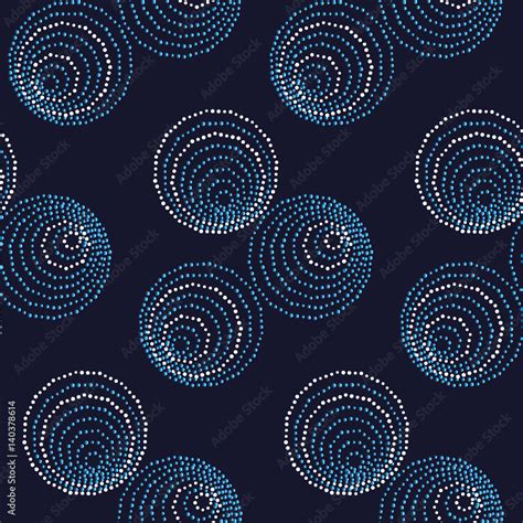 luxury abstract circle and ring seamless pattern in polka dot style. modern dot and spot surface ...