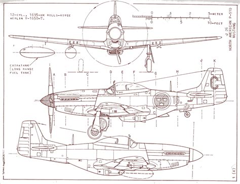 North American P-51B Mustang Blueprint - Download free blueprint for 3D modeling