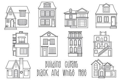 Building Clipart Black and White Free Graphic by Free Graphic Bundles · Creative Fabrica