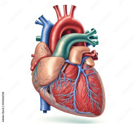 Human Heart human anatomy realistic, GENERATIVE AI Stock Illustration | Adobe Stock