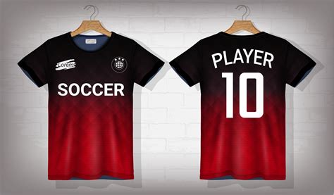 Soccer jersey and t-shirt sport mockup template, Graphic design for football kit or activewear ...