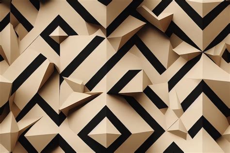 Premium Photo | 3D geometric knot wallpaper with black decorative stripes on a polygonal surface ...