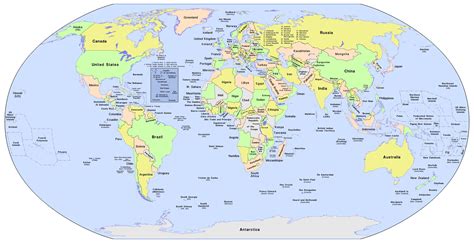 World Map Outline With Countries Labeled