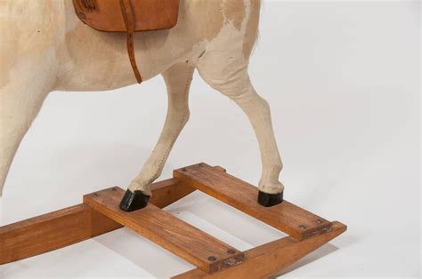 Antique Victorian Rocking Horse on Oak Base For Sale at 1stdibs