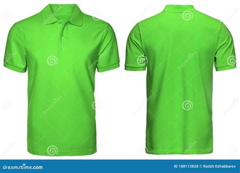 Blank Green Polo Shirt, Front and Back View, Isolated White Background. Design Polo Shirt ...